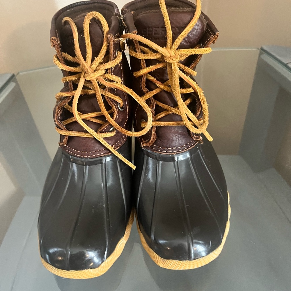 Women’s Sperry Waterproof Duck Boots - Black and Brown